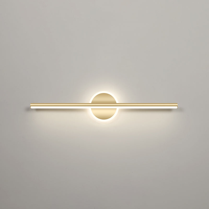 Lampade per vanità per bagno lineare in stile Luxury Mid-secolo Lampadele per vanità in metallo con finitura oro in oro