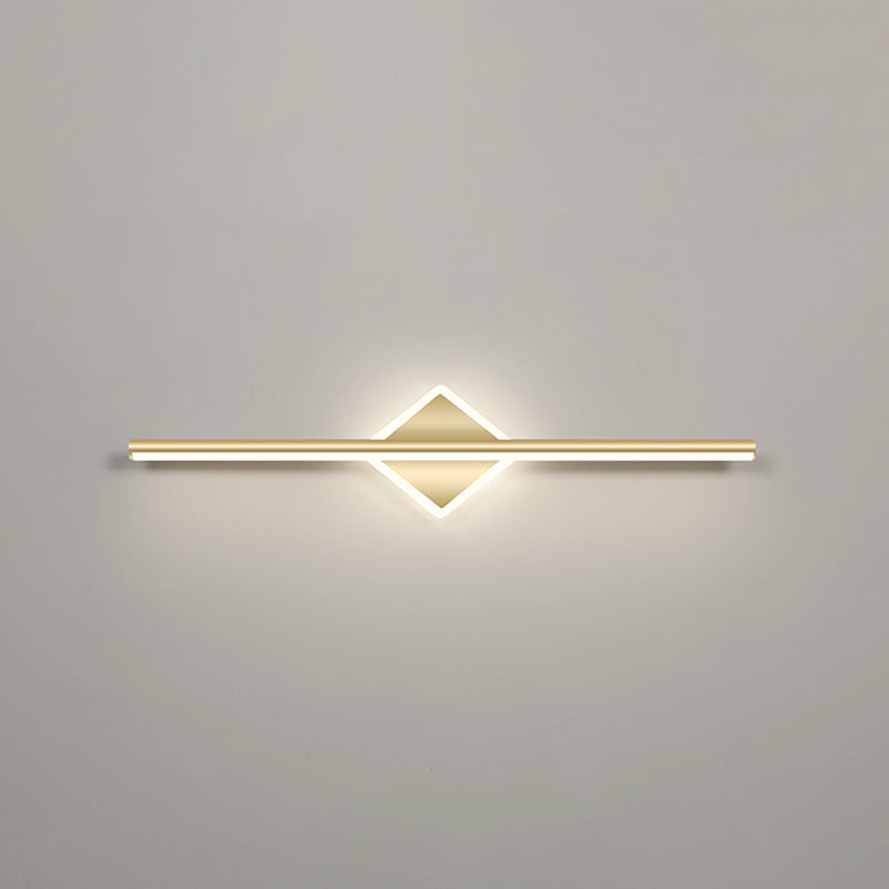 Mid-Century Luxury Style Linear LED Bathroom Vanity Light Fixtures Metal Vanity Wall Light Fixtures in Gold Finish