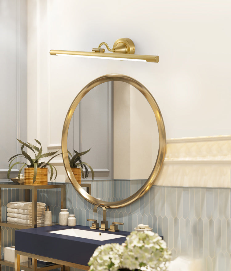Modern Minimalist Style Cylinder Wall Mounted Vanity Lights 1 Light Vanity Lighting Ideas with Copper Shade