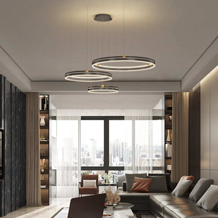 Metall mehrstufige Kronleuchterleuchte Moderne LED-Kaffee Kronleuchter Anhänger Licht