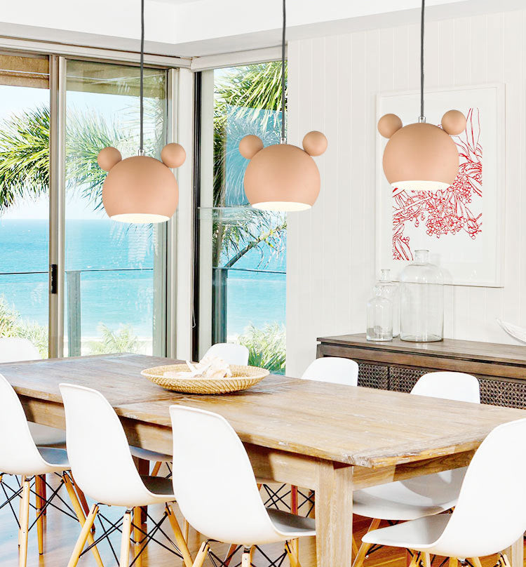 7" H Macaroon Style Cartoon Mini Hanging Lamp Nordic Style Solid Wood Simplicity Pendant Light