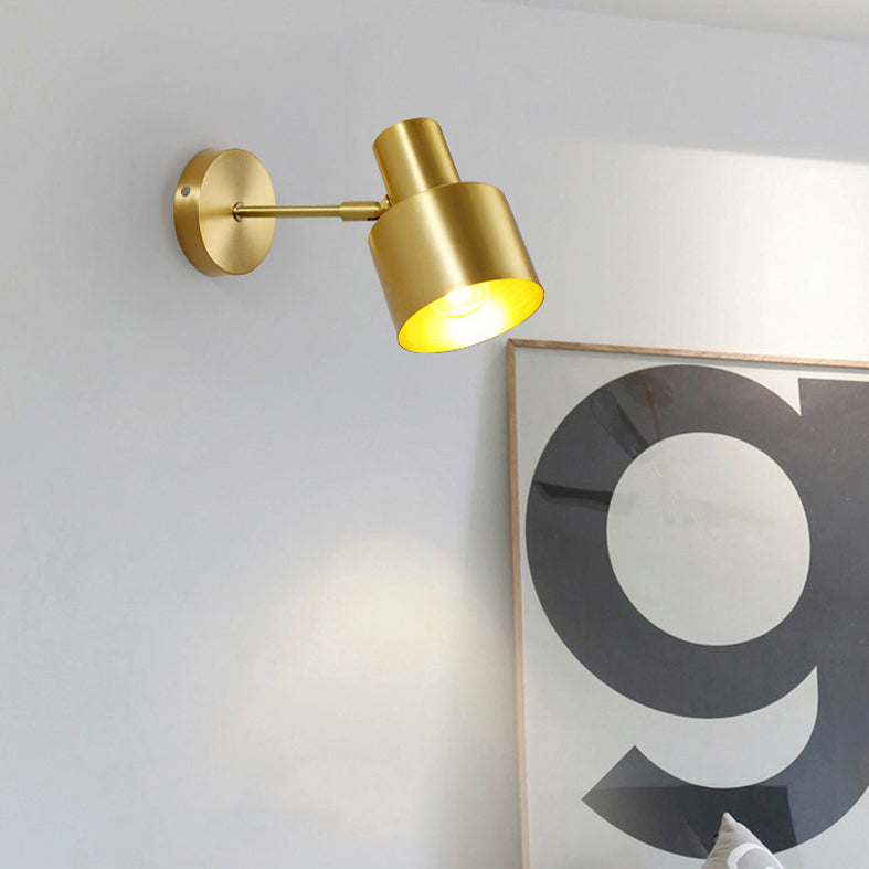 Angolo regolabile a parete in ottone lampada a forma di torcia post moderno semplicità luci di scarico per la camera da letto