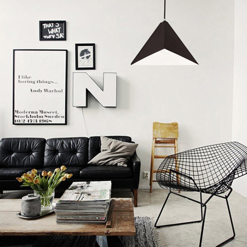 Driehoekige eetkamer ophanging verlichting metaal 1-licht Noordse hanger plafondlicht