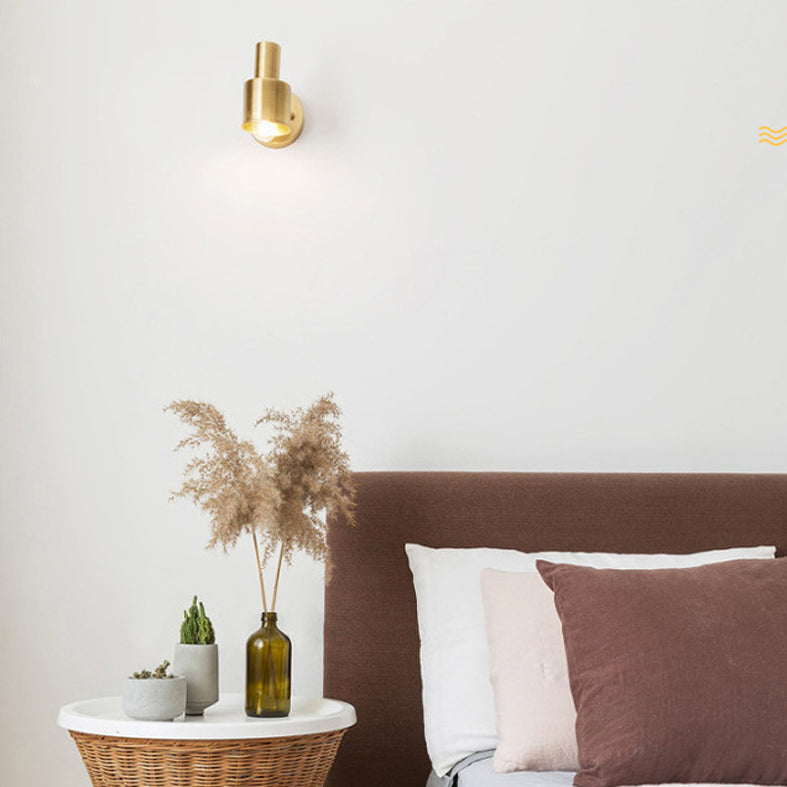 7.5" H Torch Shaped Metal Wall Lamp 1-Light Post-modern Style Sconce Lights in Gold