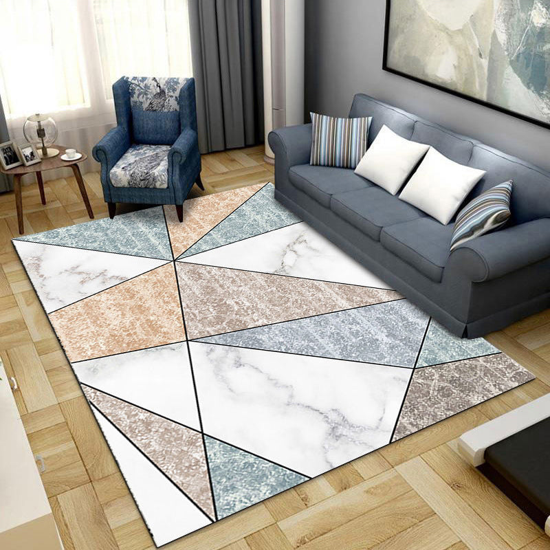Living Room Area Rug Modern Abstract Printing Rug Polyester Non-Slip Backing Carpet