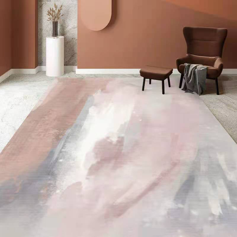 Living Room Area Rug Modern Abstract Printing Rug Polyester Non-Slip Backing Carpet