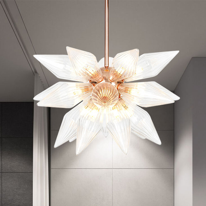 Sputnik Living Room Hanging Fixture Factory Clear/Amber Glass 9/12/15 Bulbs Brass/Copper Chandelier Lighting Fixture