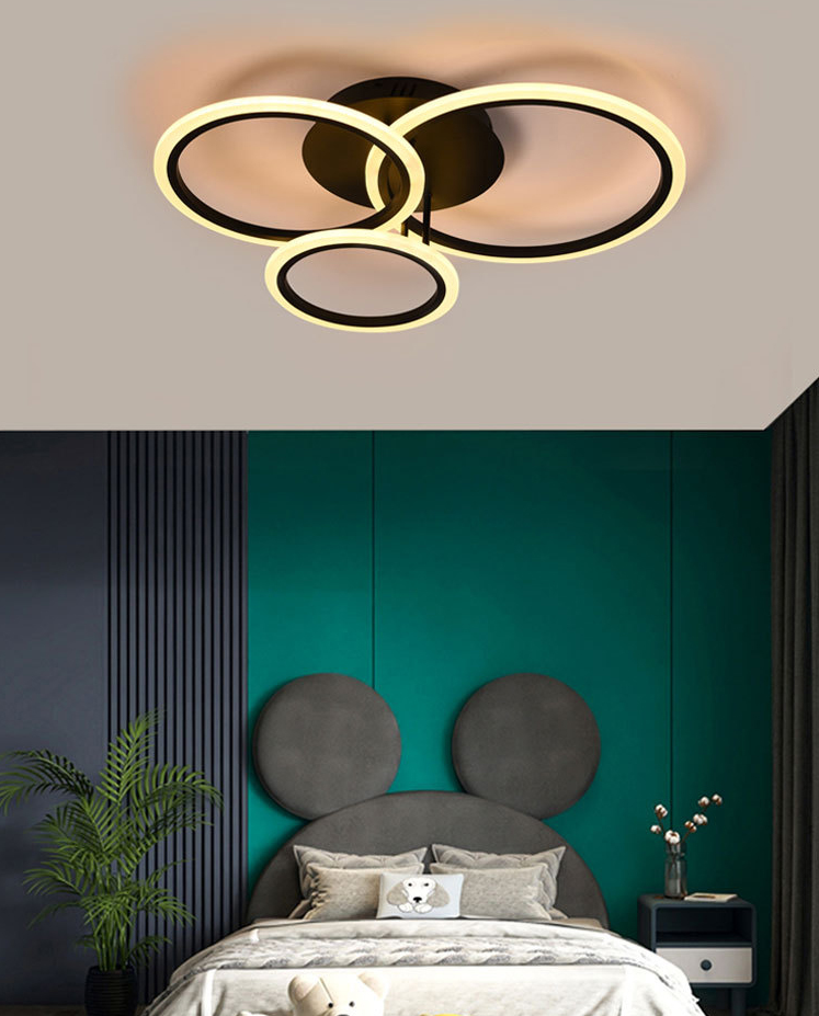 Schwarz Rund Acryl Schatten Halbbündige Halterung in Modern Concise Style Indoor LED Deckenleuchte