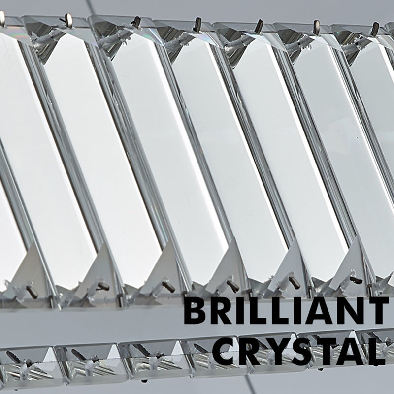 Iluminación de la isla de cristal lineal de 2 luces Luz de techo de oro contemporáneo para comedor