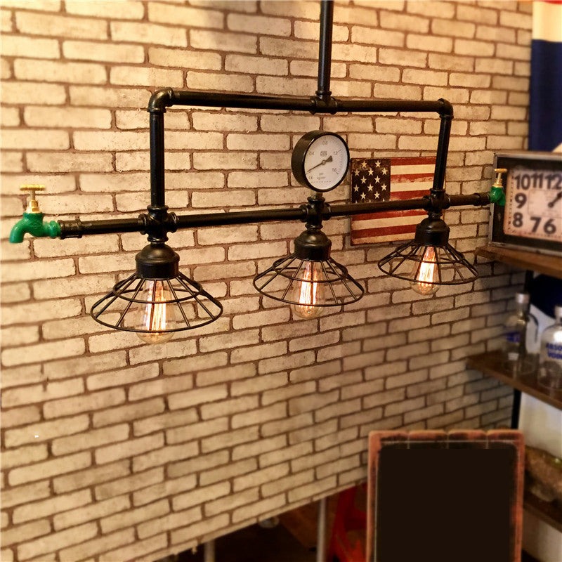 Linear Island Lighting Fixtures Industrial Metal Pendant Lighting for Restaurant