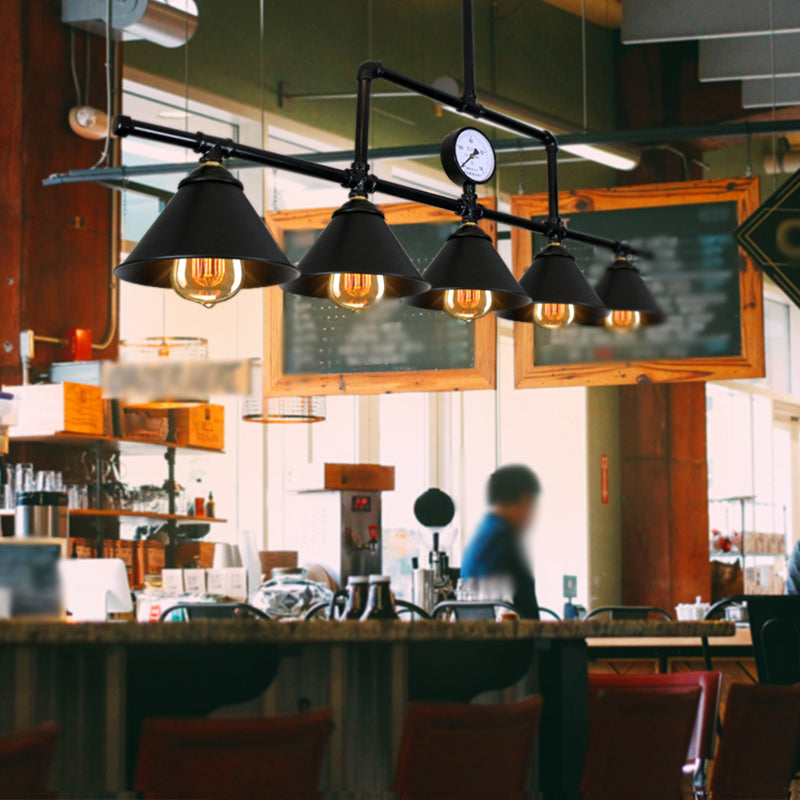 Linear Island Lighting Fixtures Industrial Metal Pendant Lighting for Restaurant