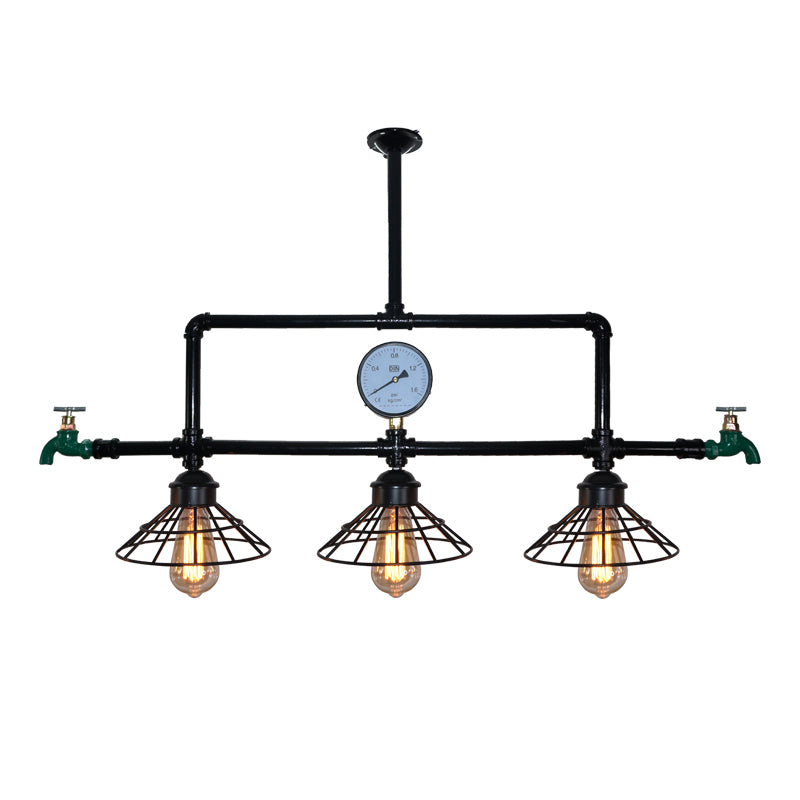 Linear Island Lighting Fixtures Industrial Metal Pendant Lighting for Restaurant