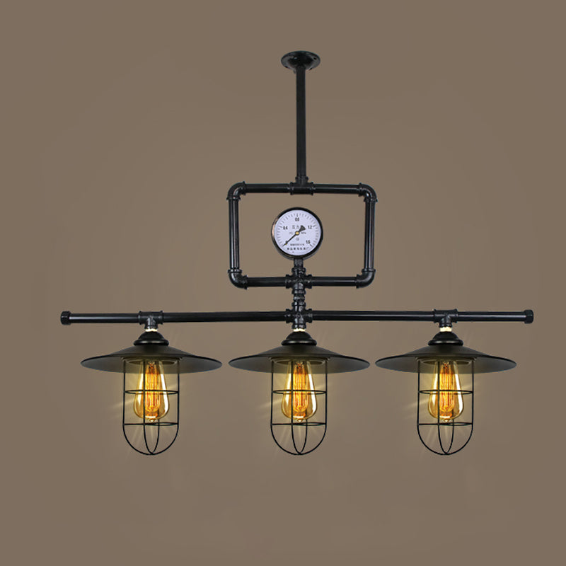 Linear Island Lighting Fixtures Industrial Metal Pendant Lighting for Restaurant