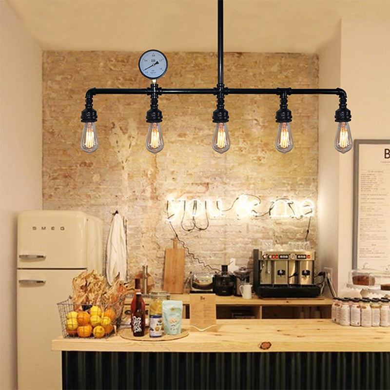 Linear Island Lighting Fixtures Industrial Metal Pendant Lighting for Restaurant