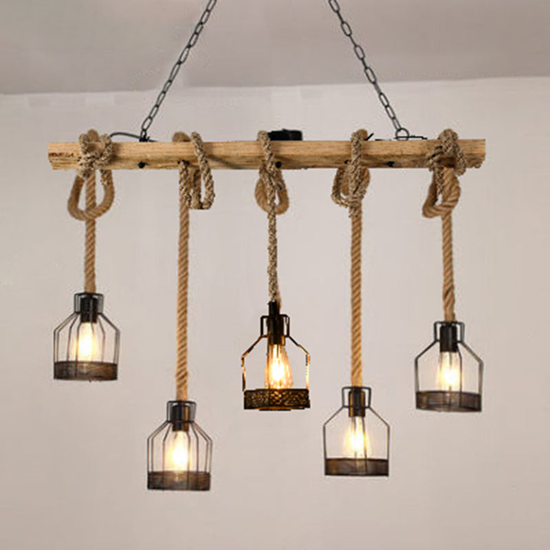 Cage Island Lighting Accesors Ideas de iluminación de la isla de cuerda industrial para restaurante