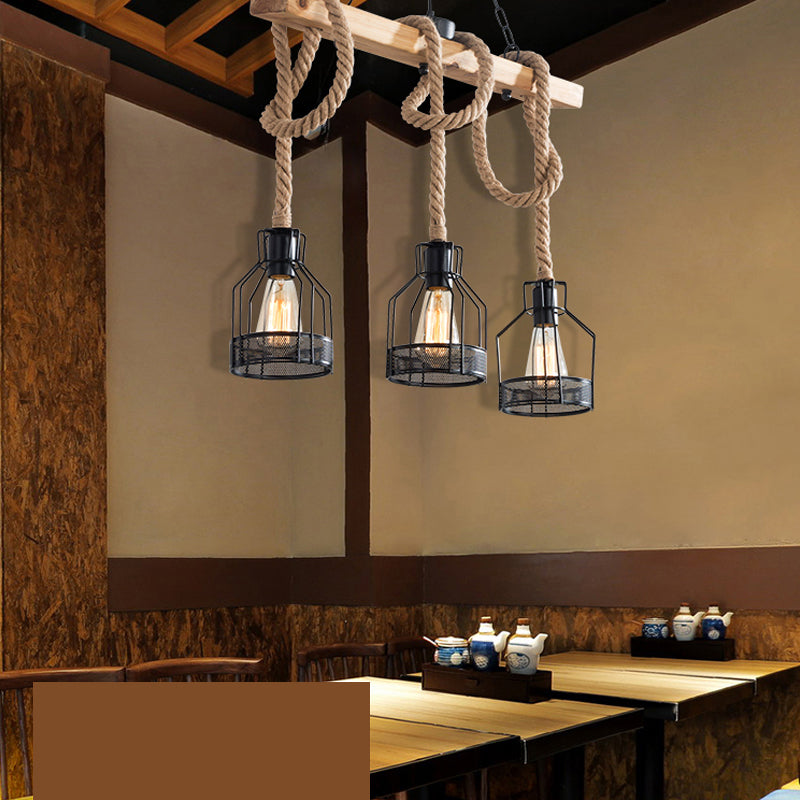 Cage Island Lighting Accesors Ideas de iluminación de la isla de cuerda industrial para restaurante