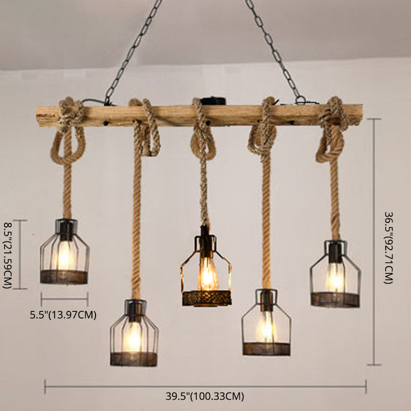 Cage Island Lighting Accesors Ideas de iluminación de la isla de cuerda industrial para restaurante