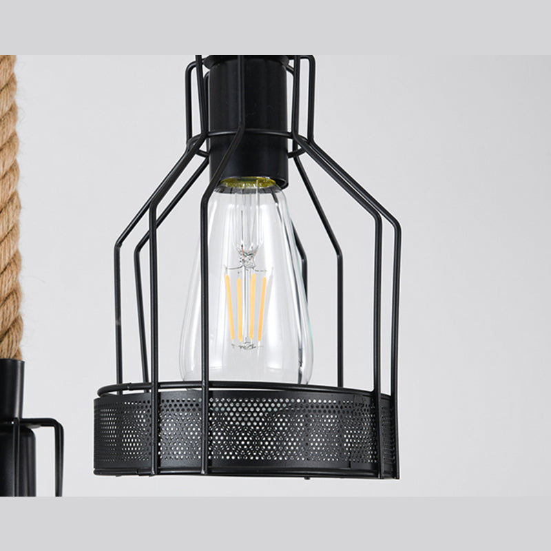 Cage Island Lighting Accesors Ideas de iluminación de la isla de cuerda industrial para restaurante