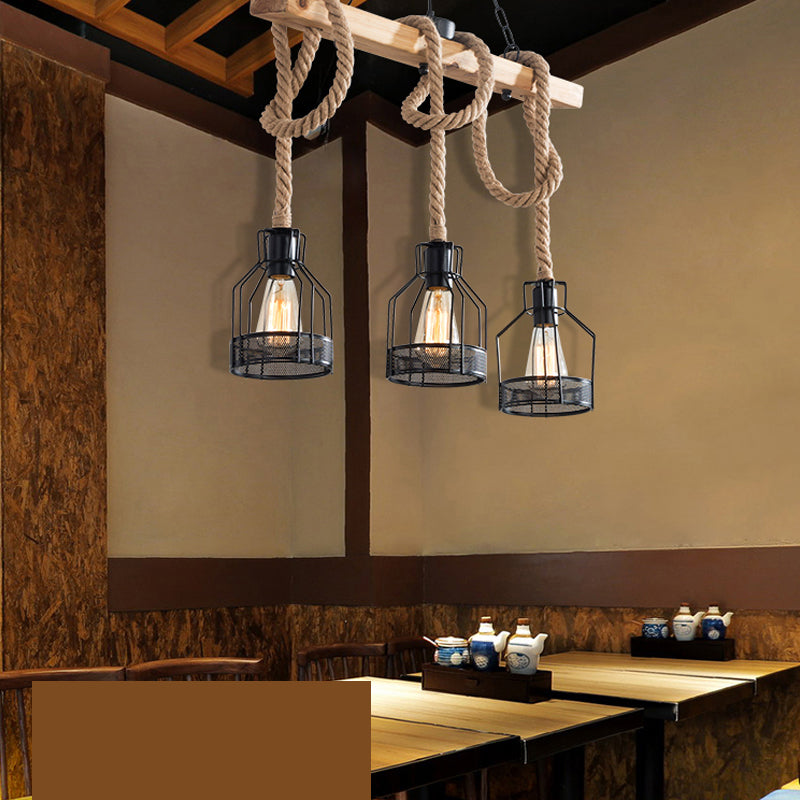 Cage Island Lighting Accesors Ideas de iluminación de la isla de cuerda industrial para restaurante