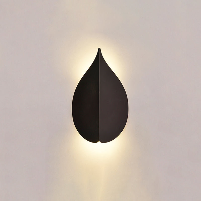 Modern Minimalist Style Leaf-shaped Flush Mount Wall Sconce Metal Wall Mount Light Fixture for Bedroom