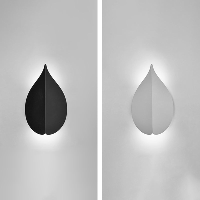 Modern Minimalist Style Leaf-shaped Flush Mount Wall Sconce Metal Wall Mount Light Fixture for Bedroom