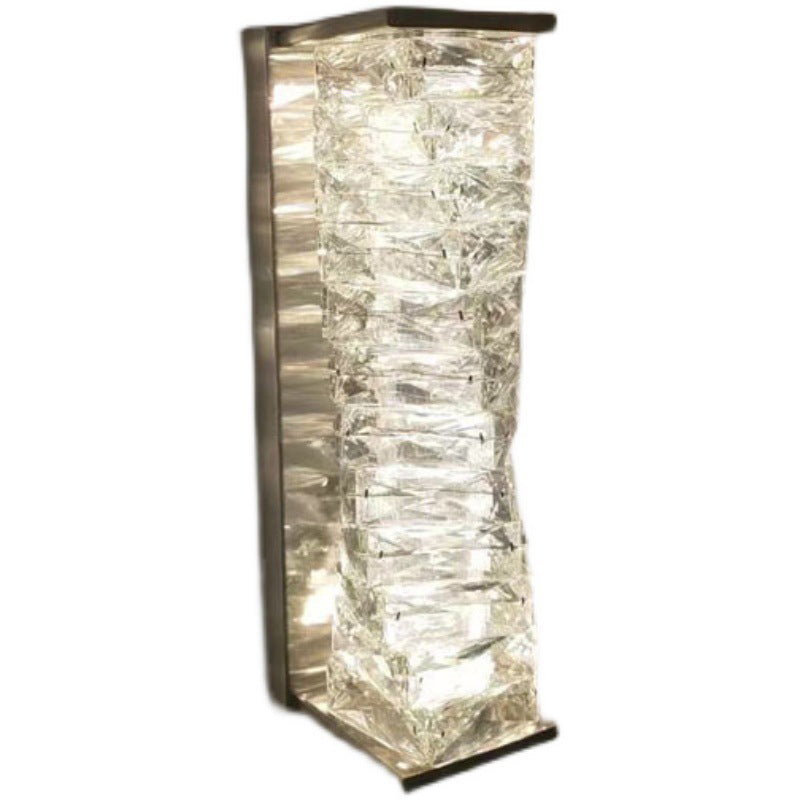 17.7" Height Twisted Crystal Post Wall Lamp Post-modern Style LED Sconce Lights for Hallway Aisle