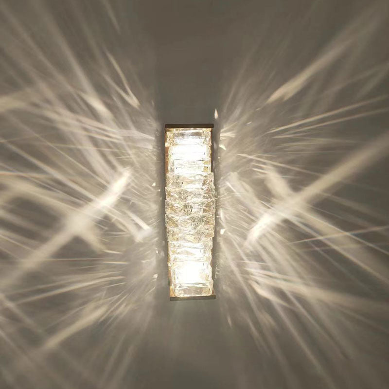 17.7" Height Twisted Crystal Post Wall Lamp Post-modern Style LED Sconce Lights for Hallway Aisle