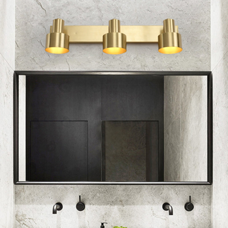 Mid-Century Luxury Style Cylinder Wall Mounted Vanity Lights Metal Vanity Lighting Fixtures for Bathroom