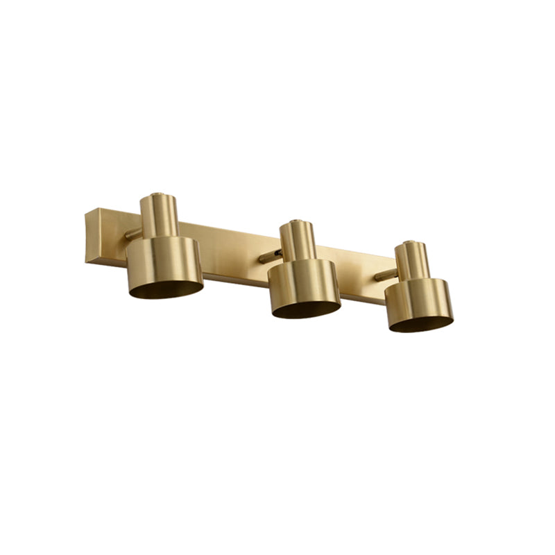 Mid-Century Luxury Style Cylinder Wall Mounted Vanity Lights Metal Vanity Lighting Fixtures for Bathroom