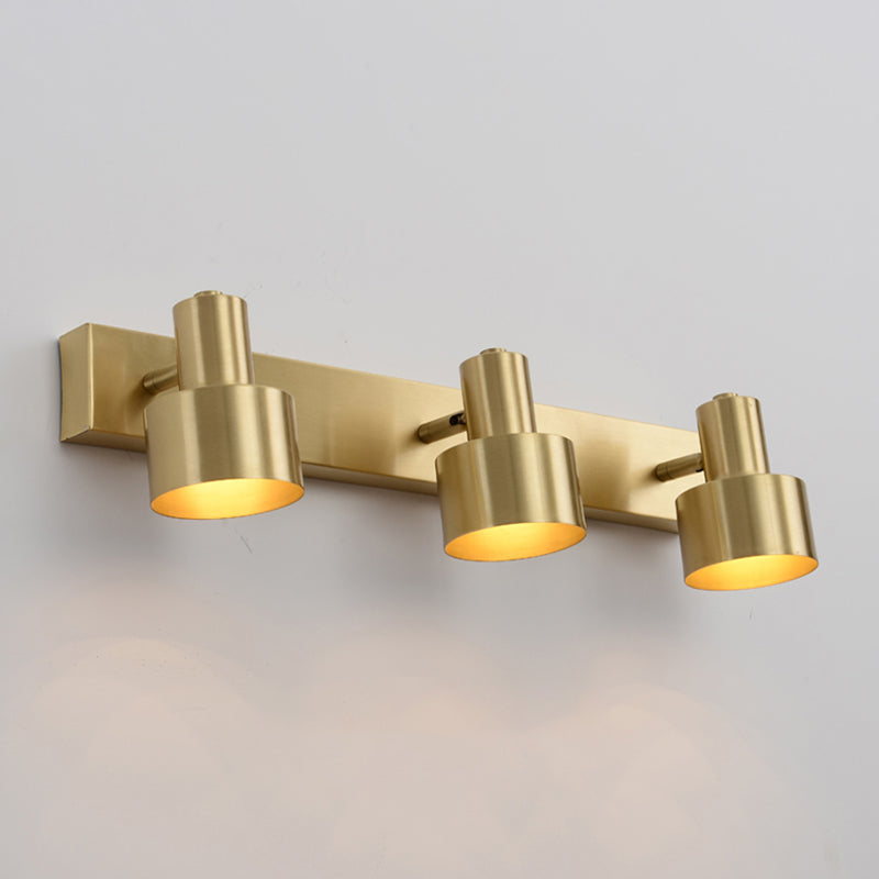 Mid-Century Luxury Style Cylinder Wall Mounted Vanity Lights Metal Vanity Lighting Fixtures for Bathroom