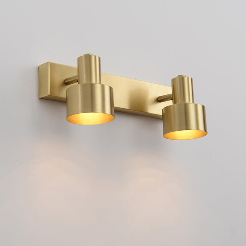 Mid-Century Luxury Style Cylinder Wall Mounted Vanity Lights Metal Vanity Lighting Fixtures for Bathroom