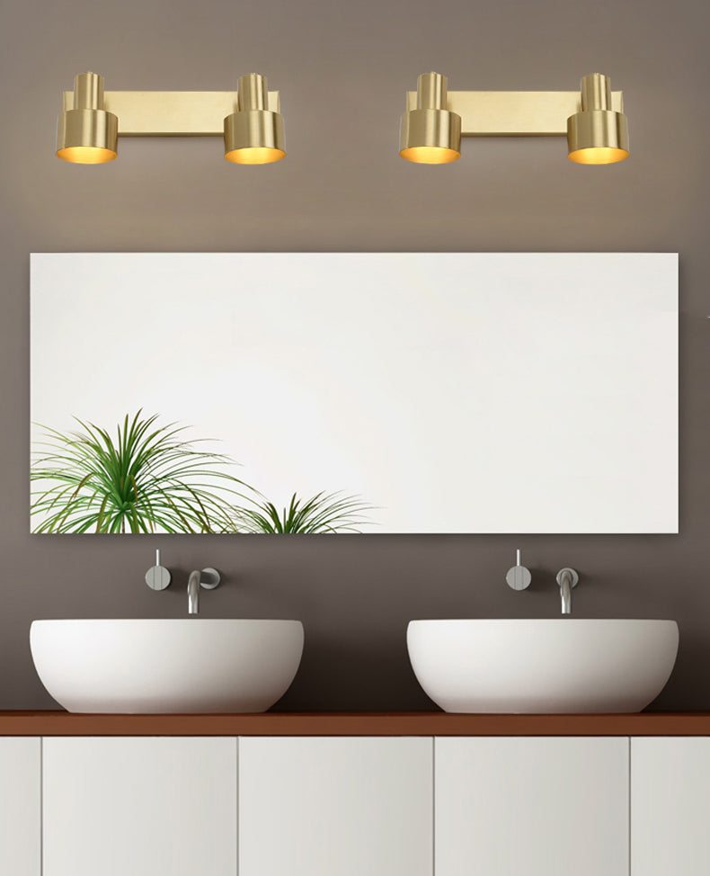Mid-Century Luxury Style Cylinder Wall Mounted Vanity Lights Metal Vanity Lighting Fixtures for Bathroom