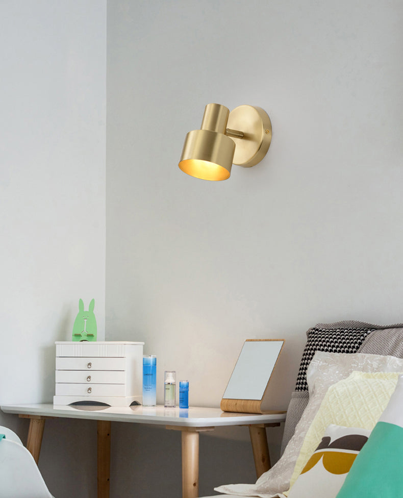 Mid-Century Luxury Style Cylinder Wall Mounted Vanity Lights Metal Vanity Lighting Fixtures for Bathroom