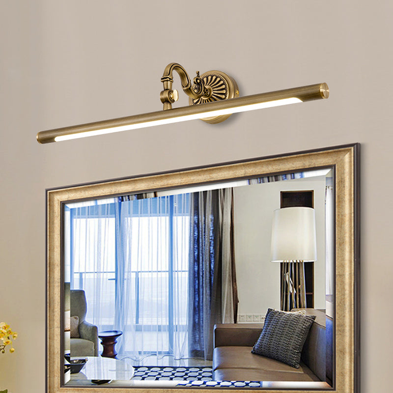 Mid-secolo stile di lusso a parete lineare a parete vanity set di illuminazione da vanità rame per bagno