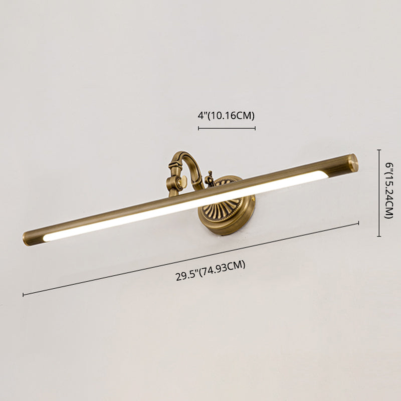 Mid-secolo stile di lusso a parete lineare a parete vanity set di illuminazione da vanità rame per bagno