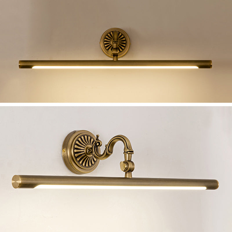 Mid-secolo stile di lusso a parete lineare a parete vanity set di illuminazione da vanità rame per bagno