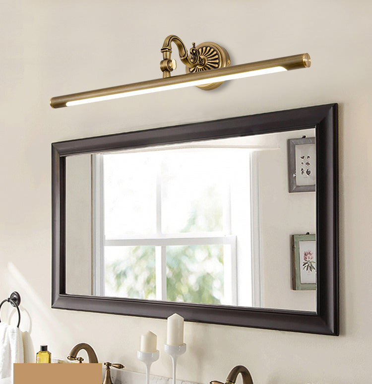 Mid-secolo stile di lusso a parete lineare a parete vanity set di illuminazione da vanità rame per bagno