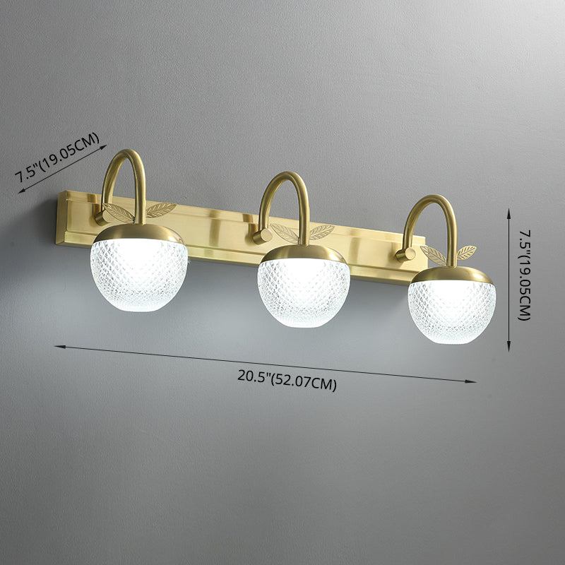 Mid-Century American Style Wall Mounted Vanity Lights Metal Vanity Wall Light Fixtures in Gold