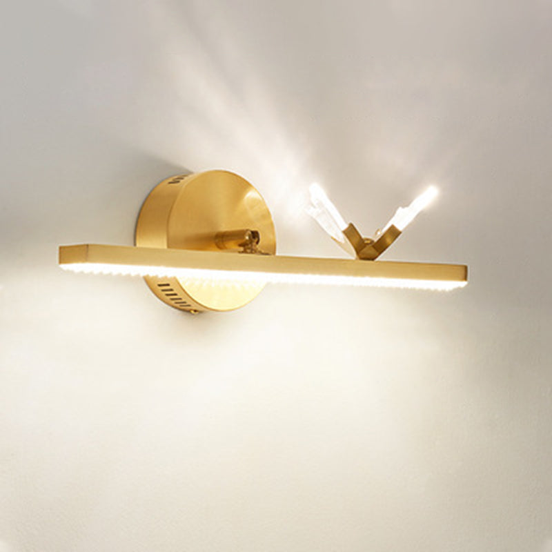 Modern American Style Linear Vanity Wall Light Fixtures Copper 3 Lights Wall Mounted Vanity Lights for Bathroom
