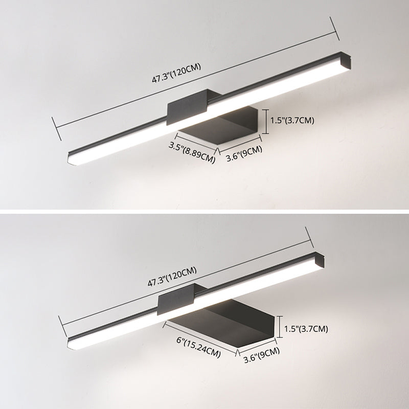 Modern Minimalist Style Linear Wall Mounted Vanity Lights Metal Vanity Wall Light Fixtures for Bathroom