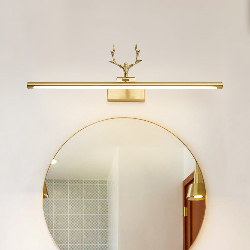 Mid-secolo stile di lusso a parete lineare a parete vanity luci in metallo illuminazione da vanità con corna