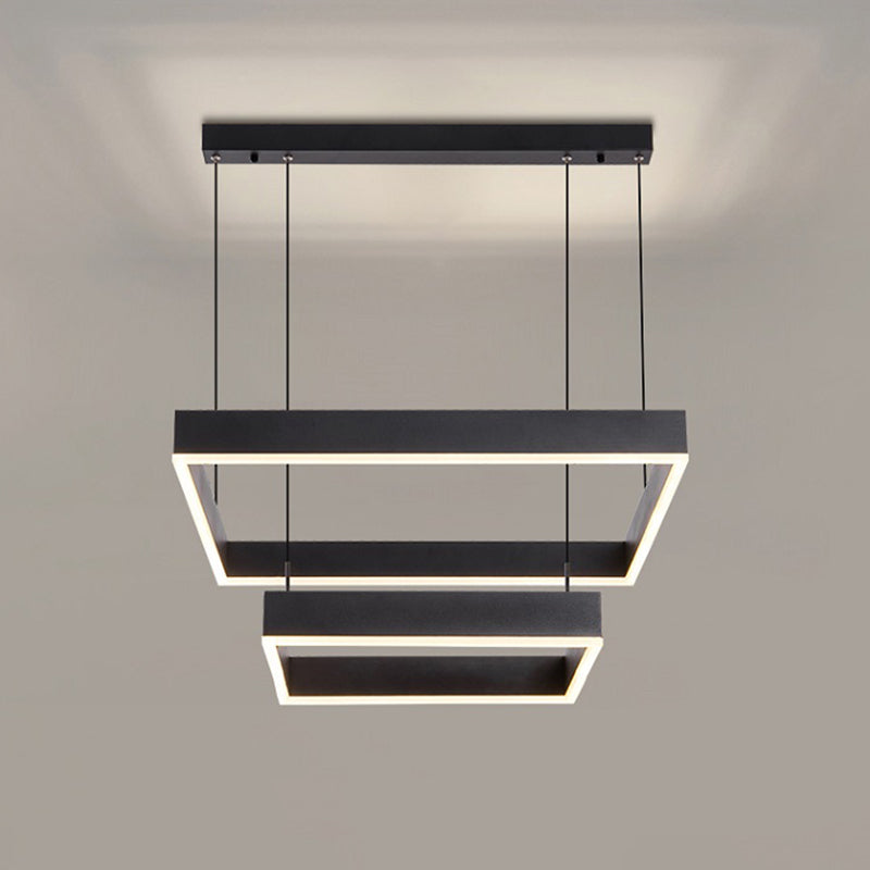 Modern Simplicity Square Suspended Lighting Fixture Acrylic Hanging Ceiling Fixture for Restaurant