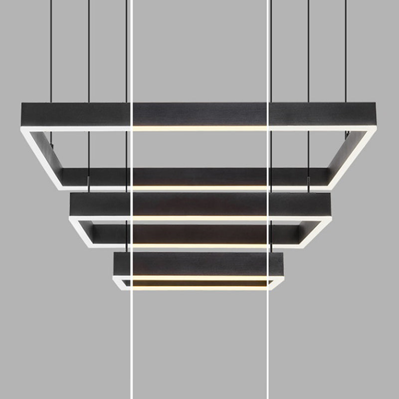 Modern Simplicity Square Suspended Lighting Fixture Acrylic Hanging Ceiling Fixture for Restaurant