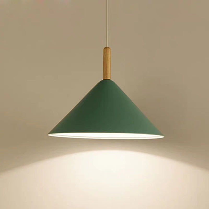6-Color Optional Macaroon Simplicity Hanging Lamp Cone Shade Nordic Style Lighting Pendant for Dining Room