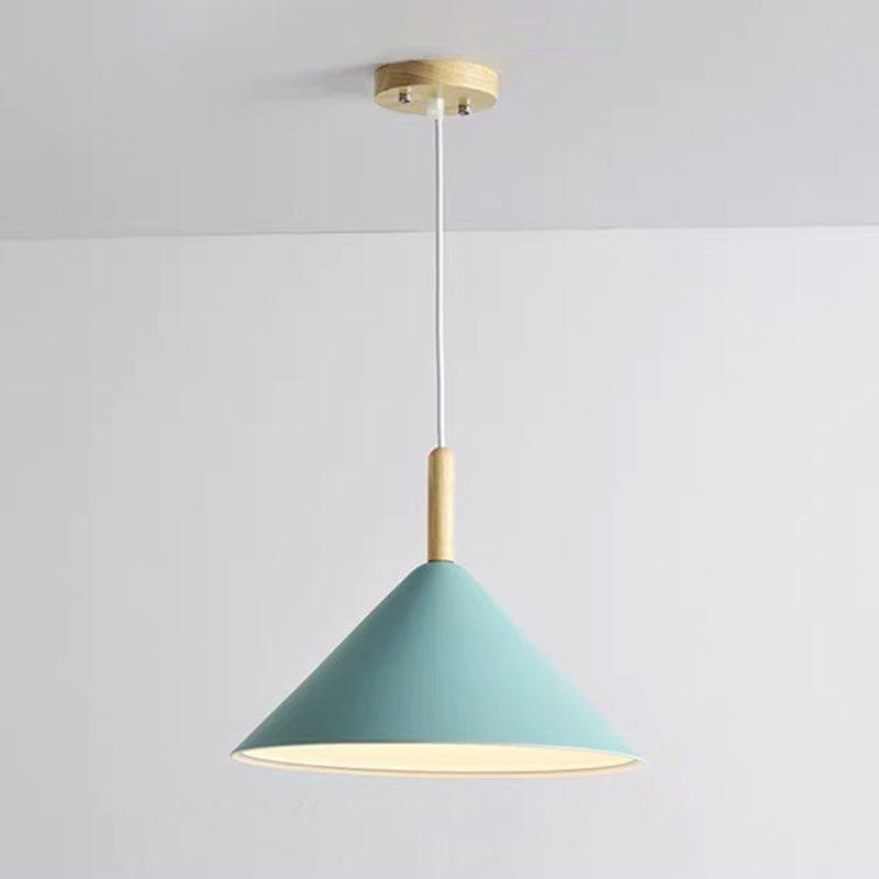 6-Color Optional Macaroon Simplicity Hanging Lamp Cone Shade Nordic Style Lighting Pendant for Dining Room