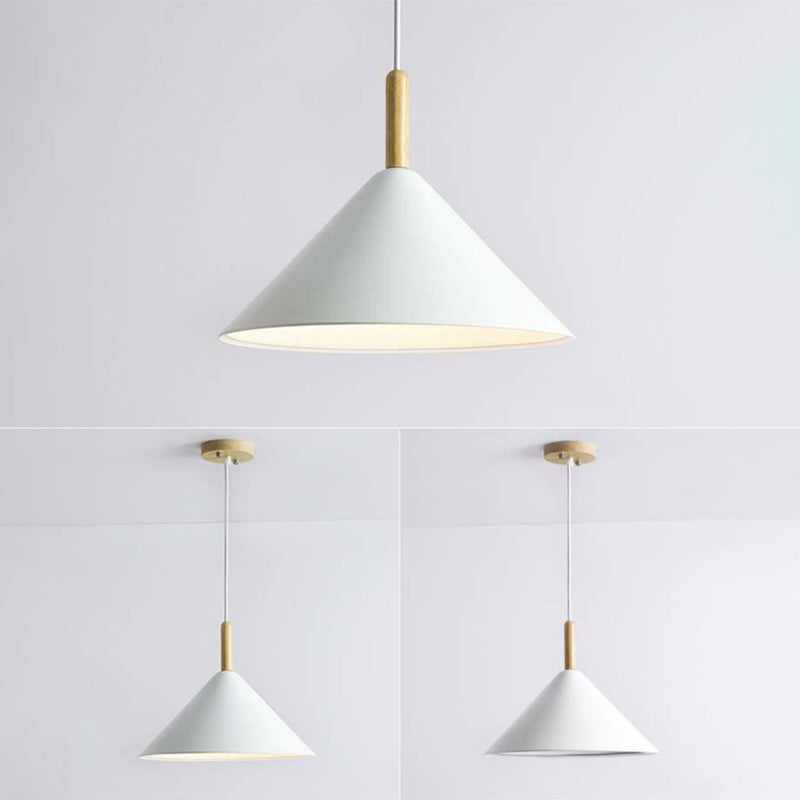 6-Color Optional Macaroon Simplicity Hanging Lamp Cone Shade Nordic Style Lighting Pendant for Dining Room