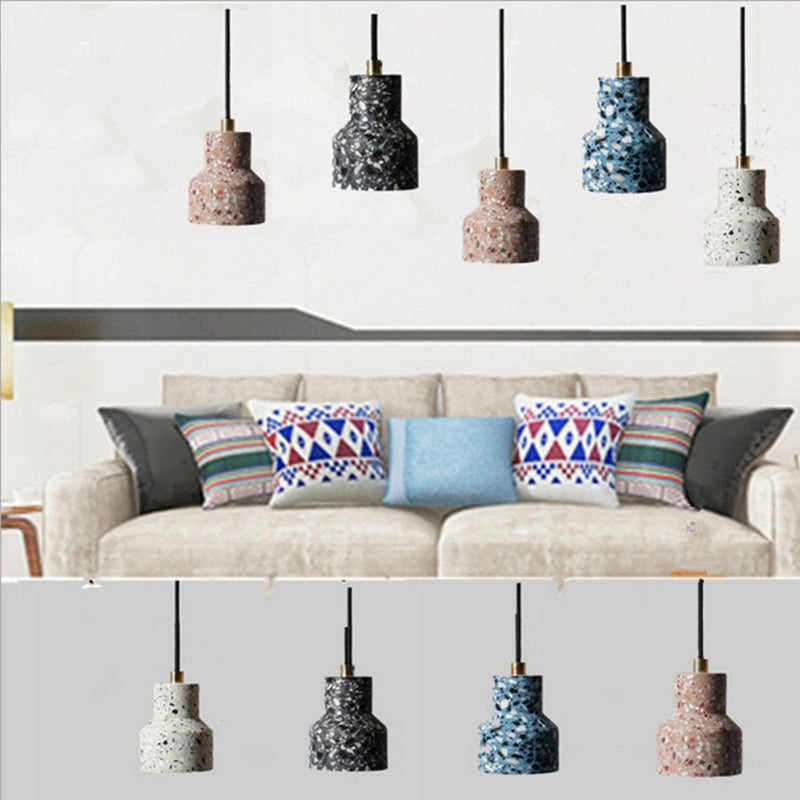 Estilo nórdico Minimalismo Lámpara colgante de terrazo 1 Light Creative dormitorio Fije de iluminación