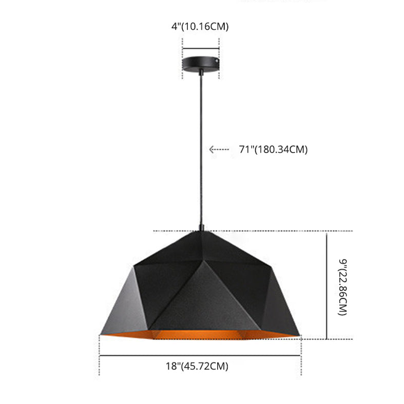 Geometrisch gevormde creatieve metaalhangende licht enkele lamp moderne stijl eenvoud verlichting hanger