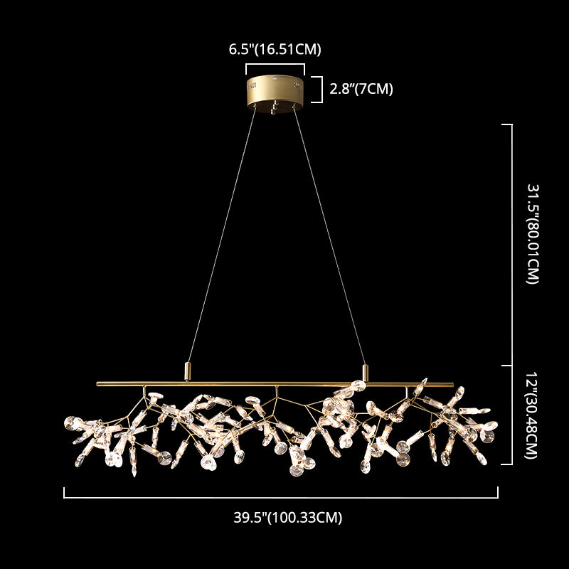 Luminaires d'île linéaire de feu contemporain