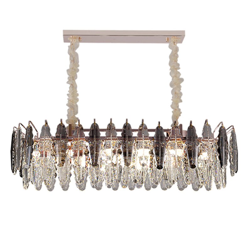 Gold Beveled K9 Crystal Linear Hanging Light Fixtures Contemporary Island Lighting Fixtures